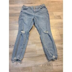 Gemma Rae 16w women's mid rise skinny jeans in joyride blue